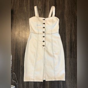 White Zara Button Front Spring/Summer Dress Medium